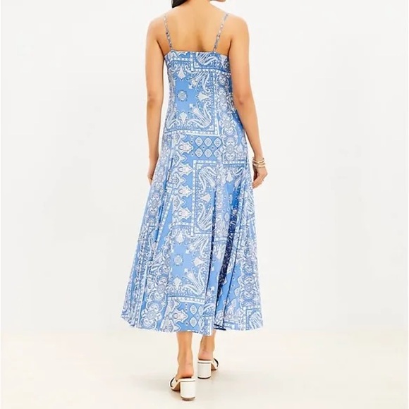LOFT Blue and White Spaghetti Strap Maxi Sundress - Picture 10 of 12